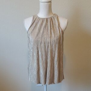 Anthropologie Porridge Shimmery Pleated Tank Top